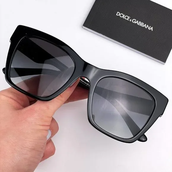 D&G DG4384 501/8G  Sunglasses Black Gray Square Women - Picture 2 of 10